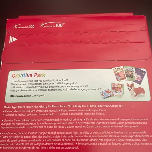 Canon Red Photo Paper Plus Glossy II Pack of 4 - Picture 3 of 3